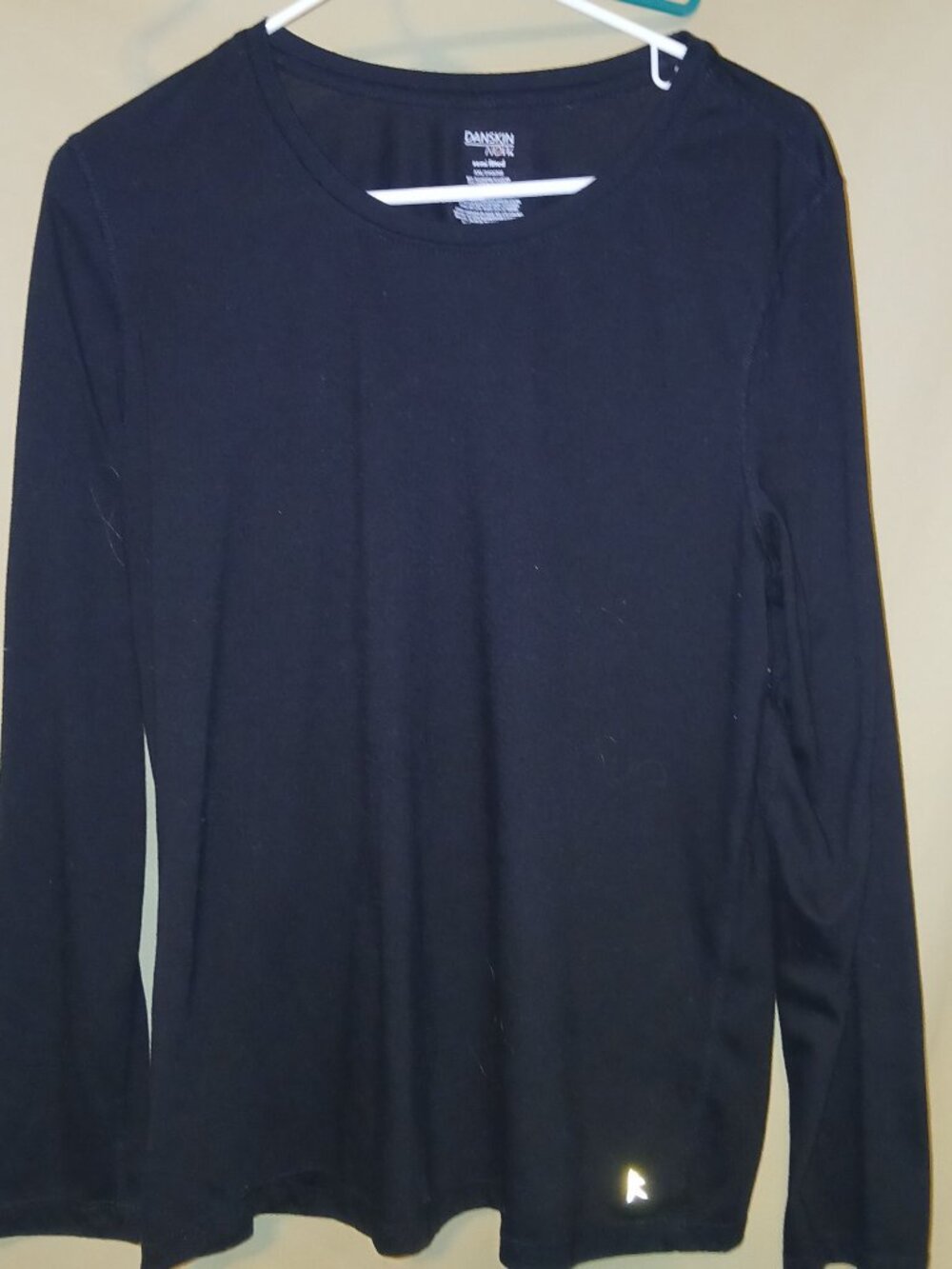 Danskin Now Black Long Sleeve Semi-Fitted Athletic Top Size XXL 2X